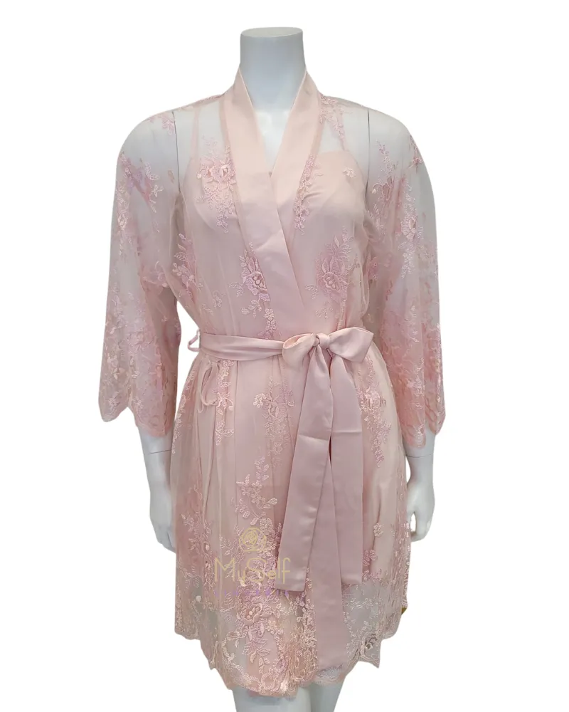 197 Petal Pink Darling Embroidered Lace Cover Up