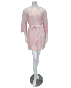 197 Petal Pink Darling Embroidered Lace Cover Up