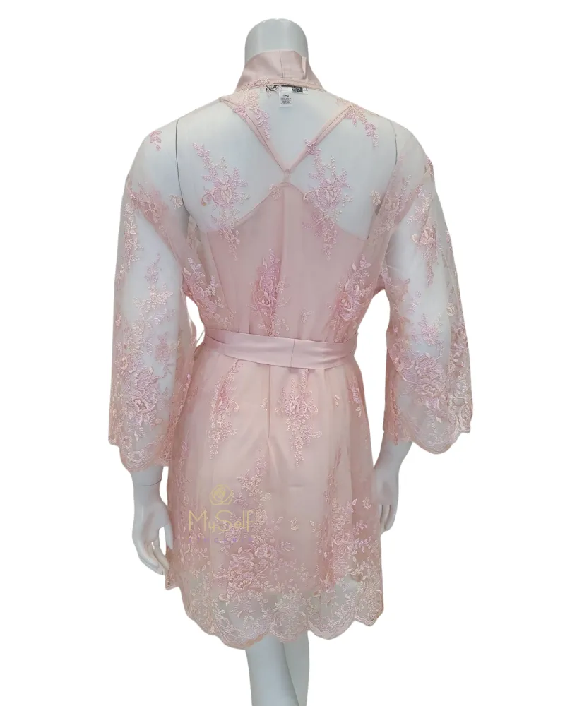 197 Petal Pink Darling Embroidered Lace Cover Up