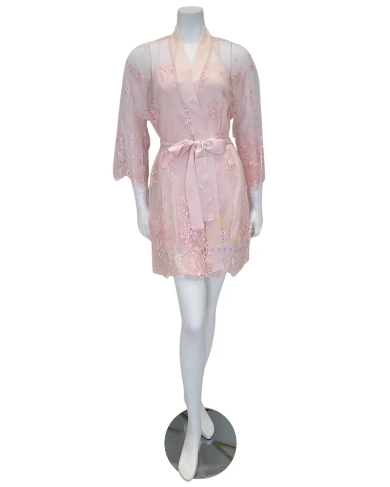 197 Petal Pink Darling Embroidered Lace Cover Up