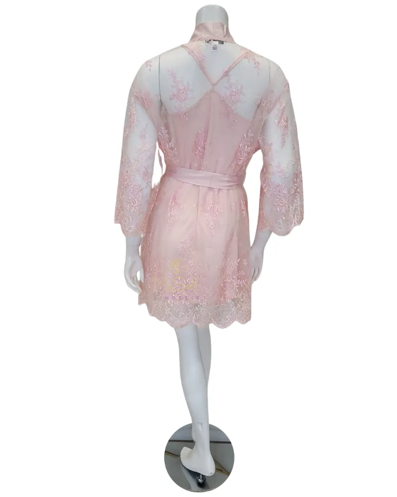 197 Petal Pink Darling Embroidered Lace Cover Up