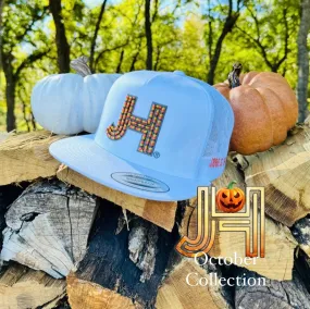 2023 October Collection Jobes Cap-  All White 3D Candy Corn with charcoal outline