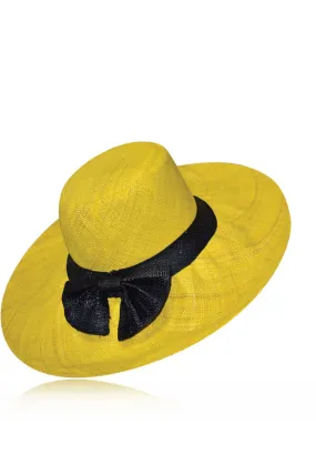 Alondra Yellow Wide Handmade Madagascar Hat