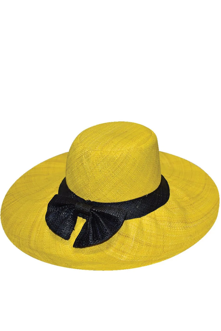 Alondra Yellow Wide Handmade Madagascar Hat