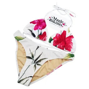 Beach Bikini No.58 White Floral Bikini