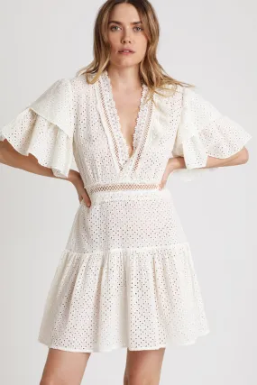 Berenice - Robe Patineuse En Broderie Anglaise Écru