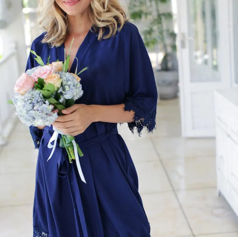 Bridesmaid Gifts Bride Robe Bridesmaid Robes Lace Robe Bridal Robe Bridal Party Robes