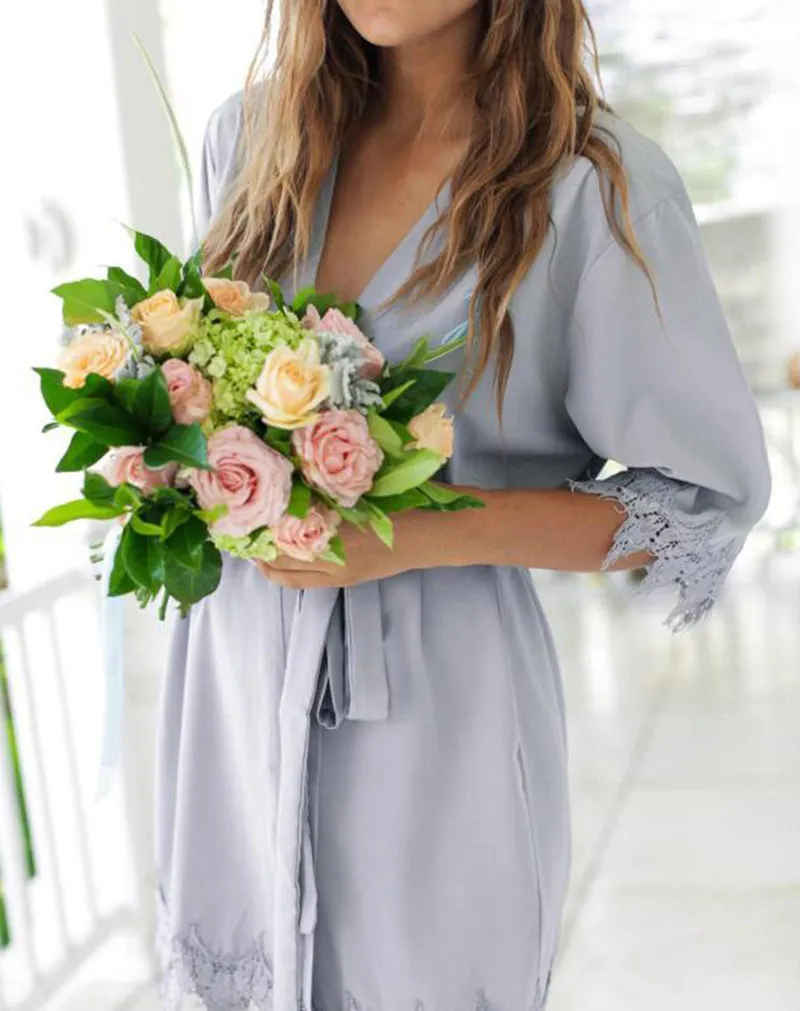 Bridesmaid Gifts Bride Robe Bridesmaid Robes Lace Robe Bridal Robe Bridal Party Robes