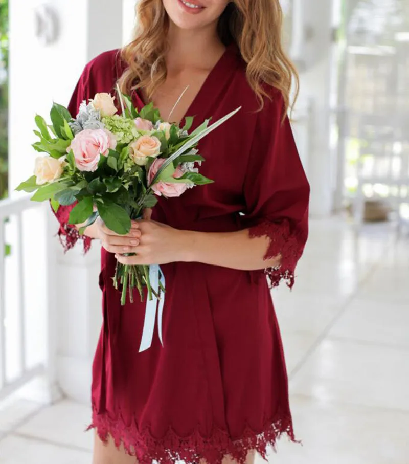 Bridesmaid Gifts Bride Robe Bridesmaid Robes Lace Robe Bridal Robe Bridal Party Robes