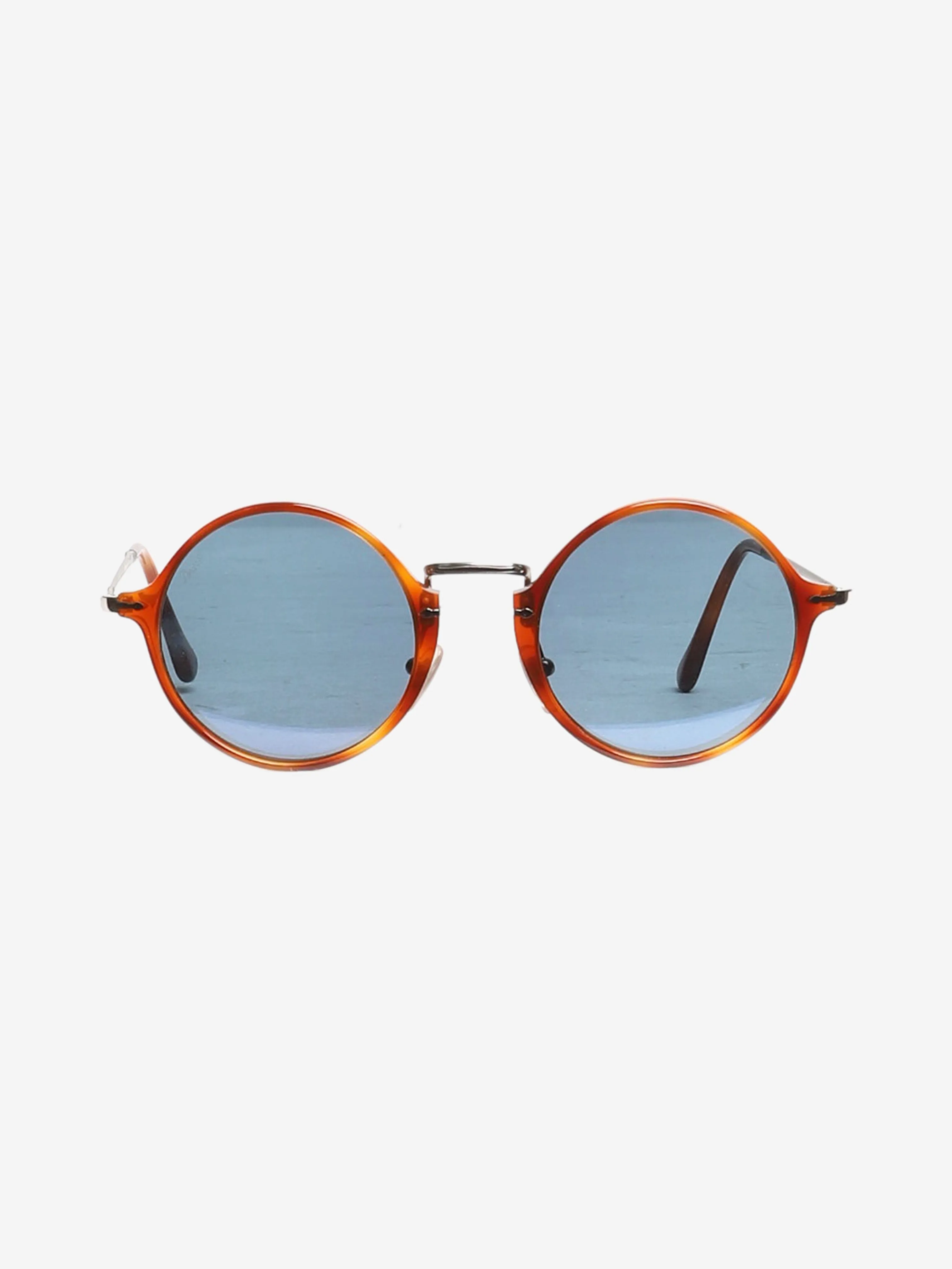 Brown tortoise shell round-frame sunglasses