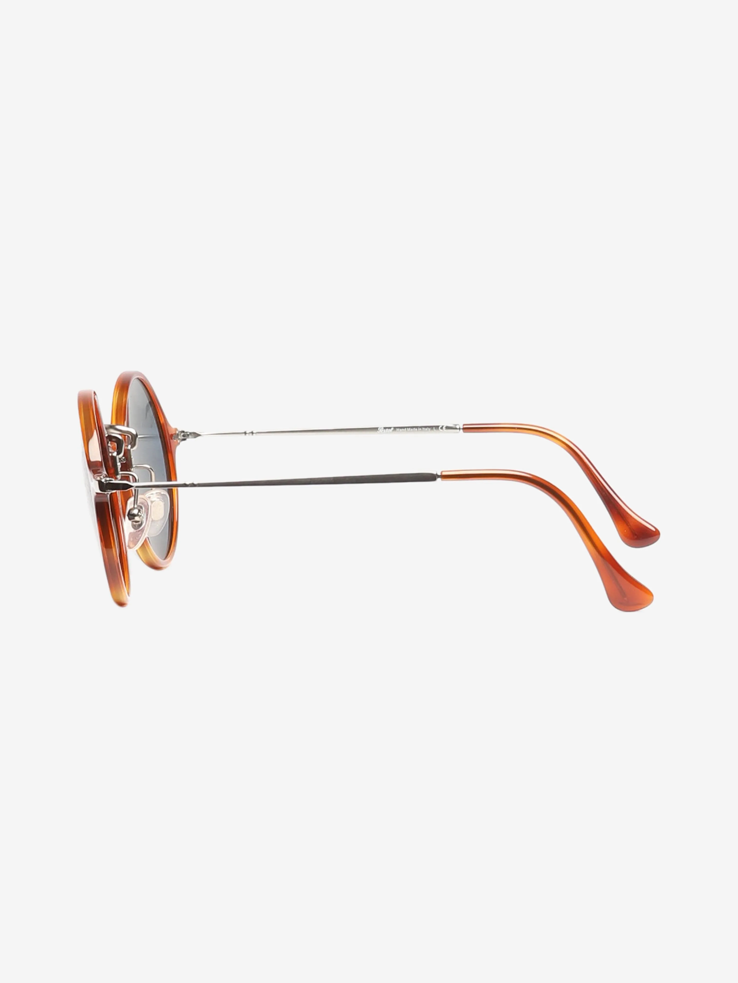 Brown tortoise shell round-frame sunglasses
