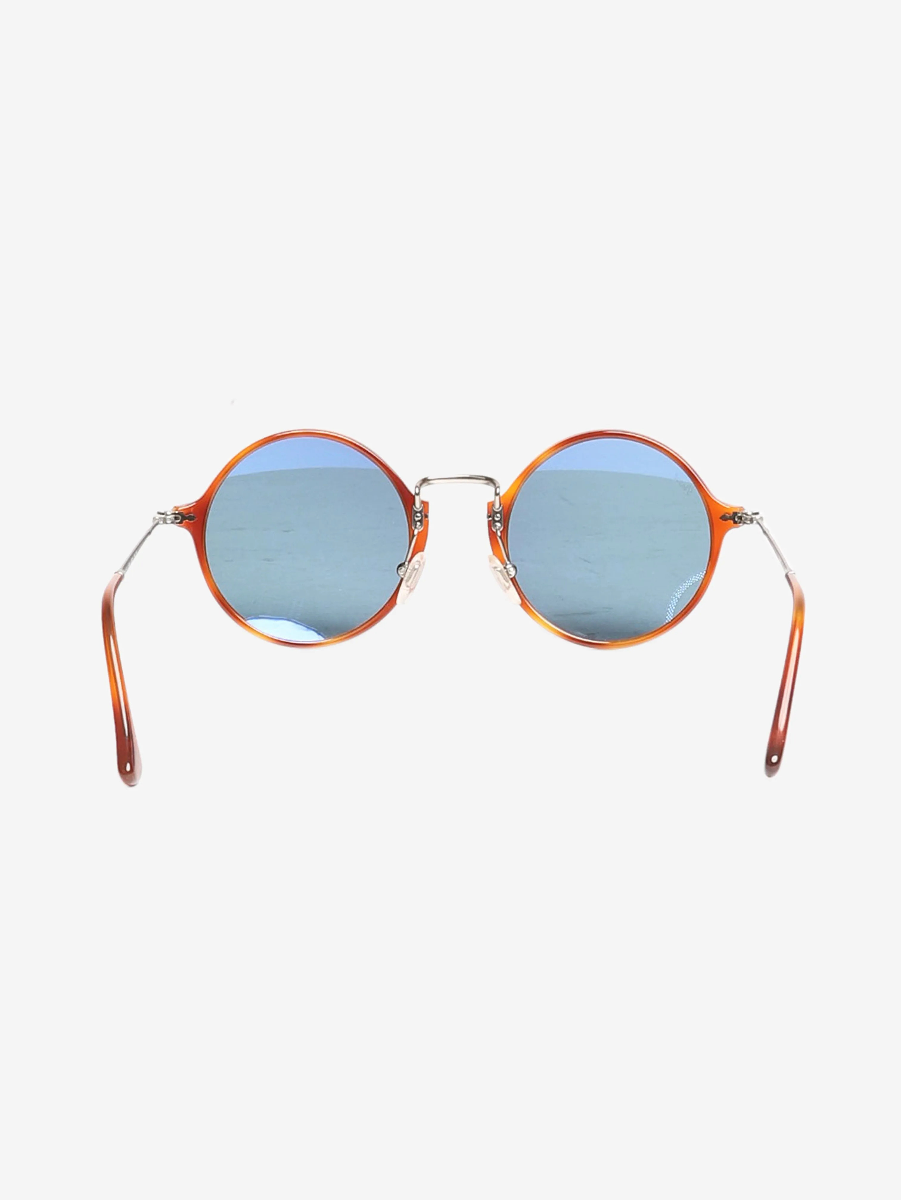 Brown tortoise shell round-frame sunglasses