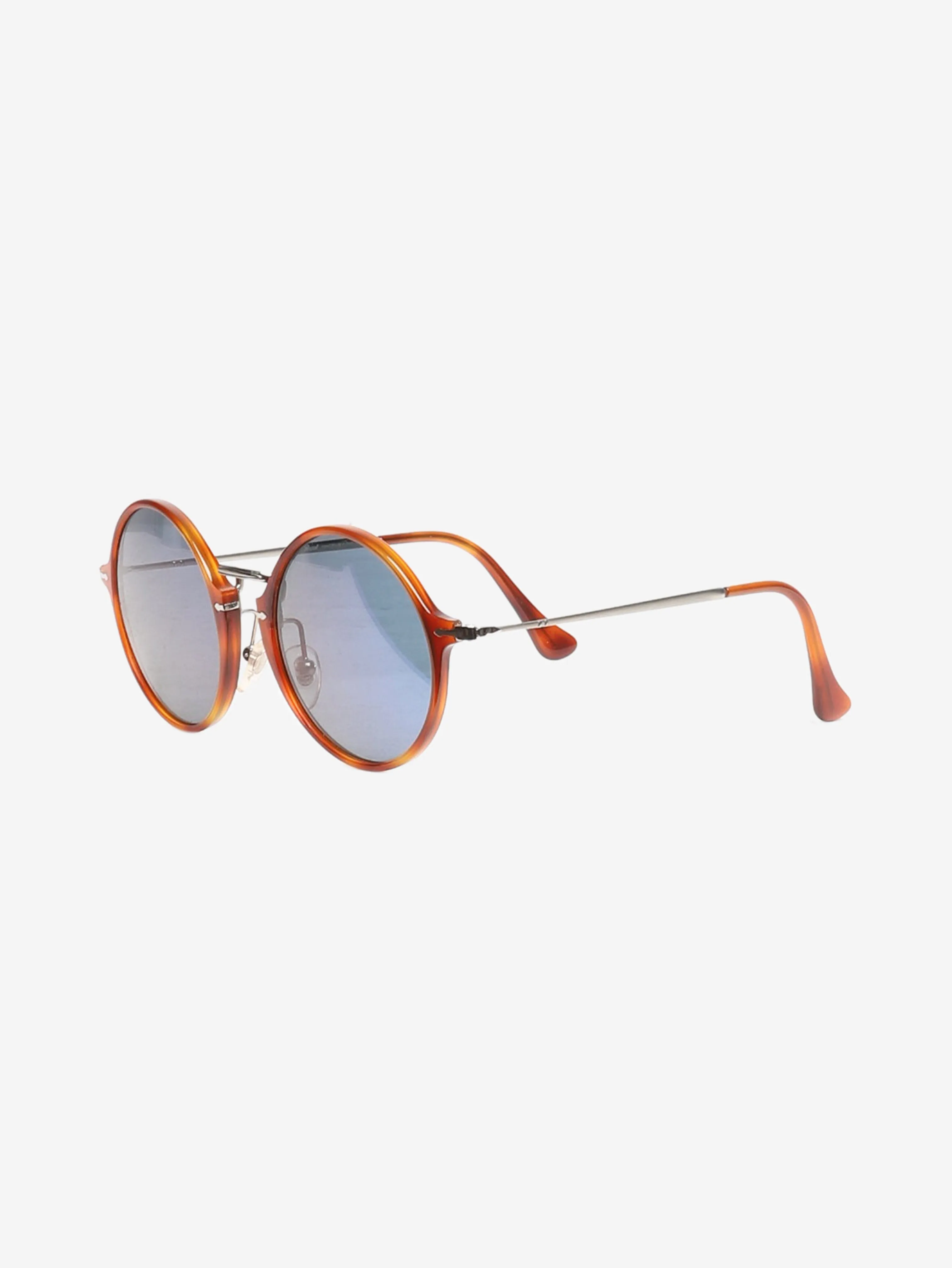 Brown tortoise shell round-frame sunglasses
