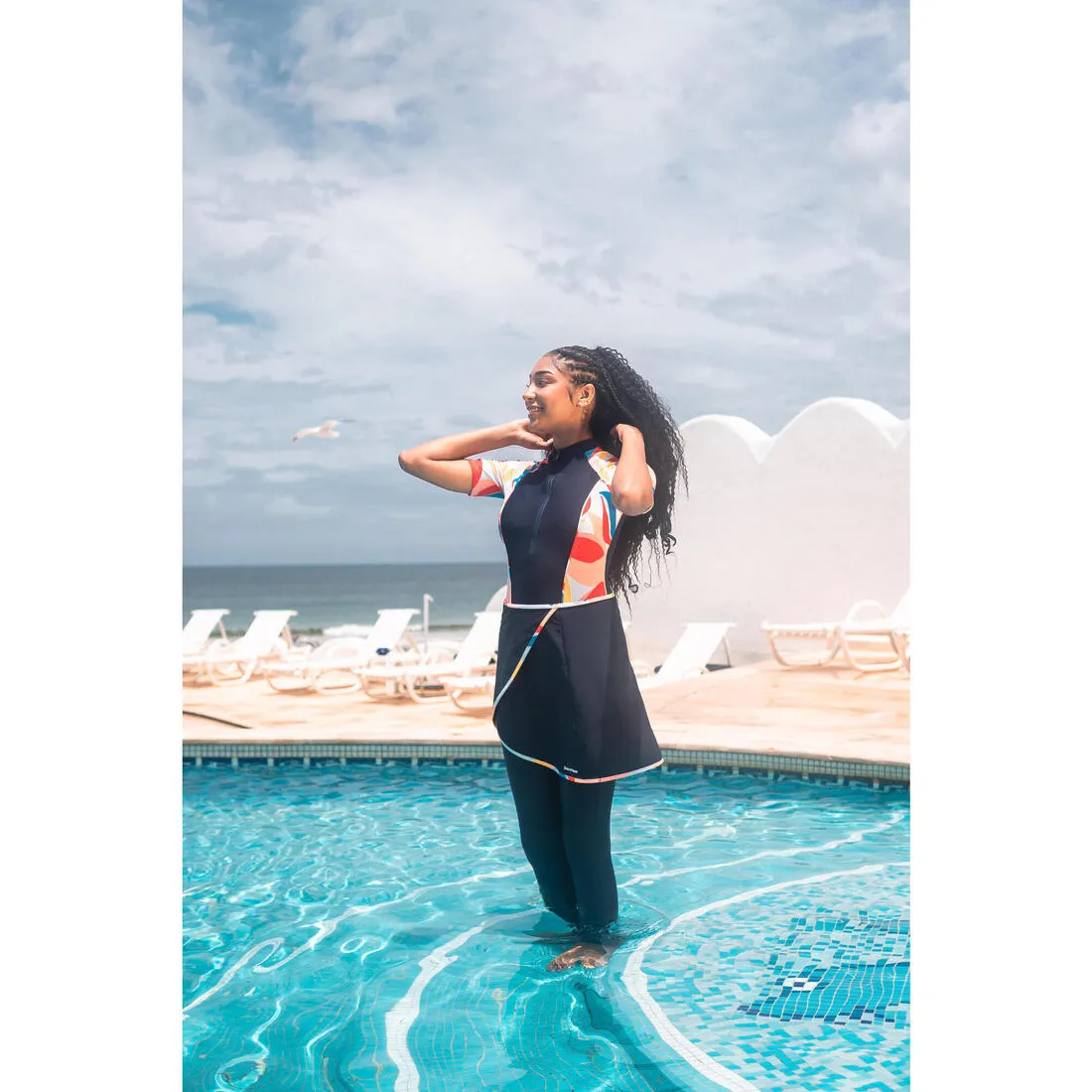 BURKINI RIME 100 SHORT SLEEVED NAVY LEA MELON