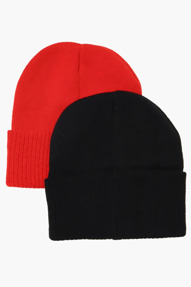 Canada Weather Gear 2 Pack Ribbed Hat - Red