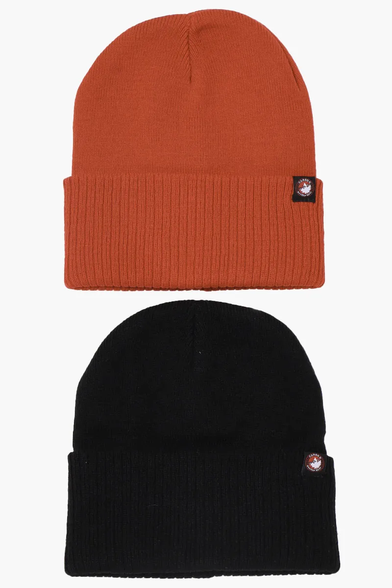 Canada Weather Gear 2 Pack Ribbed Hat - Red