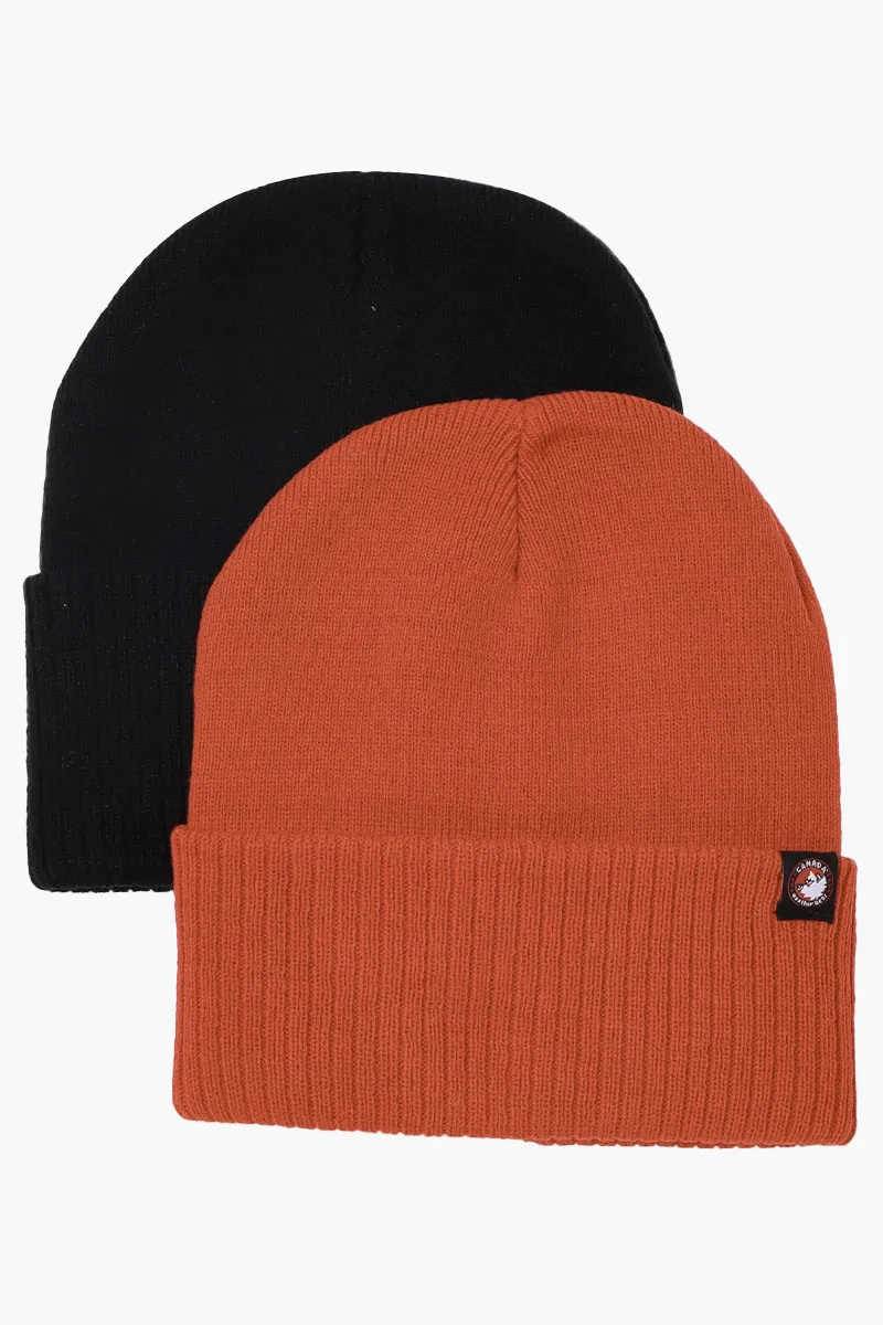 Canada Weather Gear 2 Pack Ribbed Hat - Red