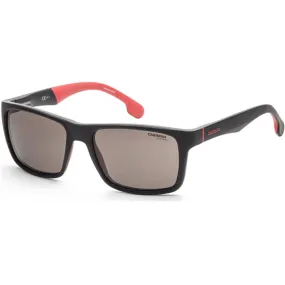 Carrera Unisex Sunglasses - Matte Black Plastic Rectangular Frame Grey Lens | 8024/S 3
