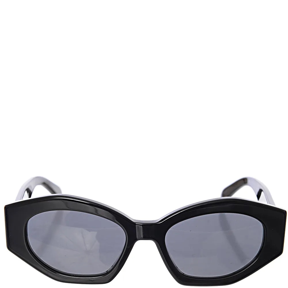 Celine Womens Triomphe Story Oval/Geometric Acetate Sunglasses in Black