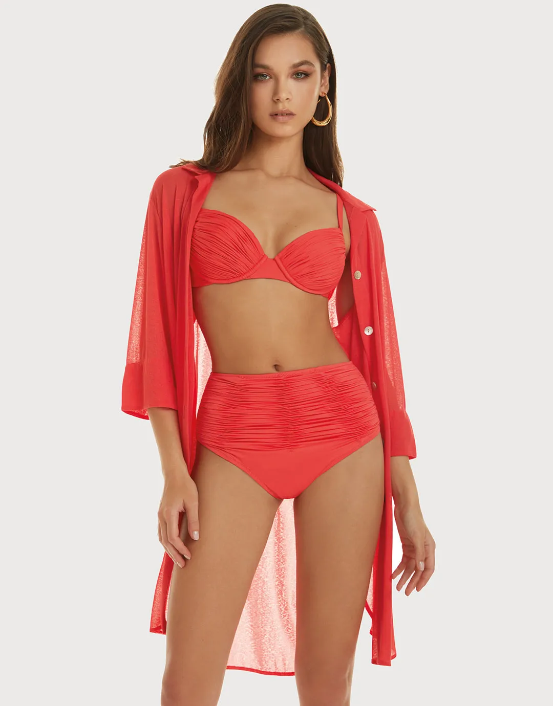Ceylan Underwired Bikini Top - Lava