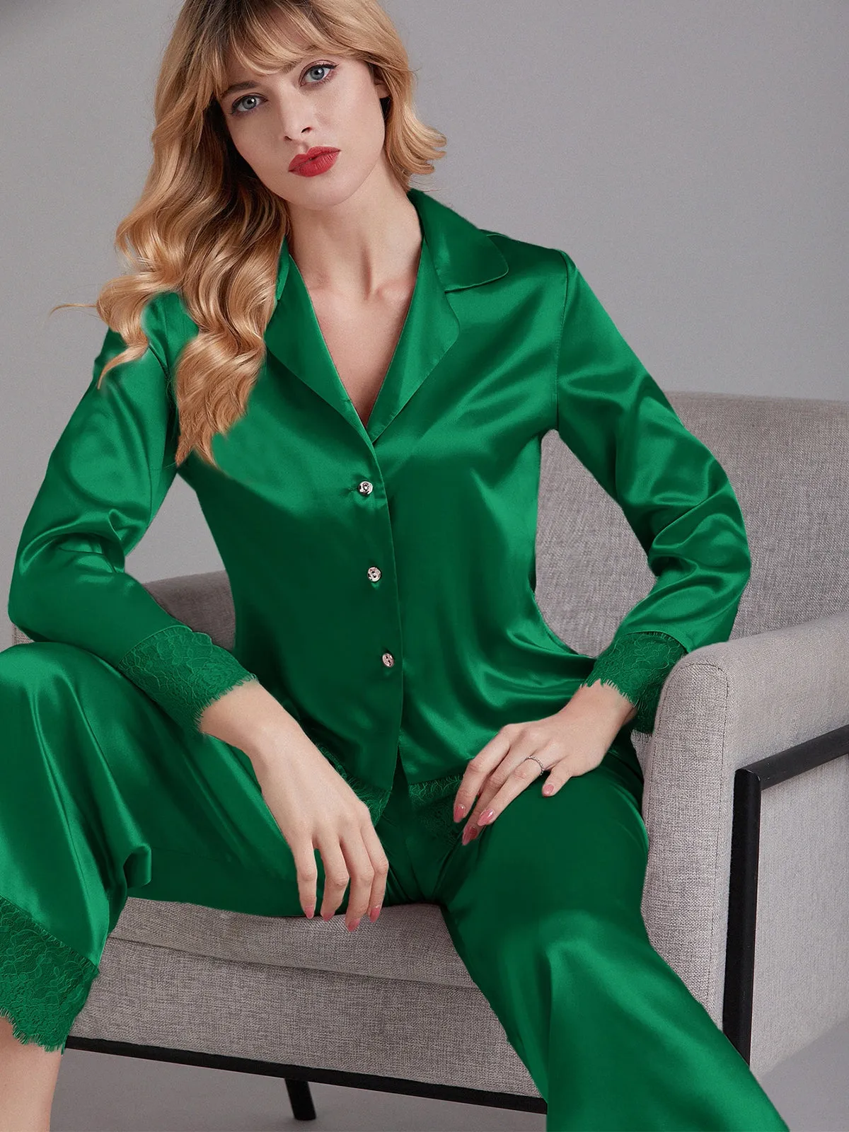 Charmuse Lace Women Long Pajamas Sets