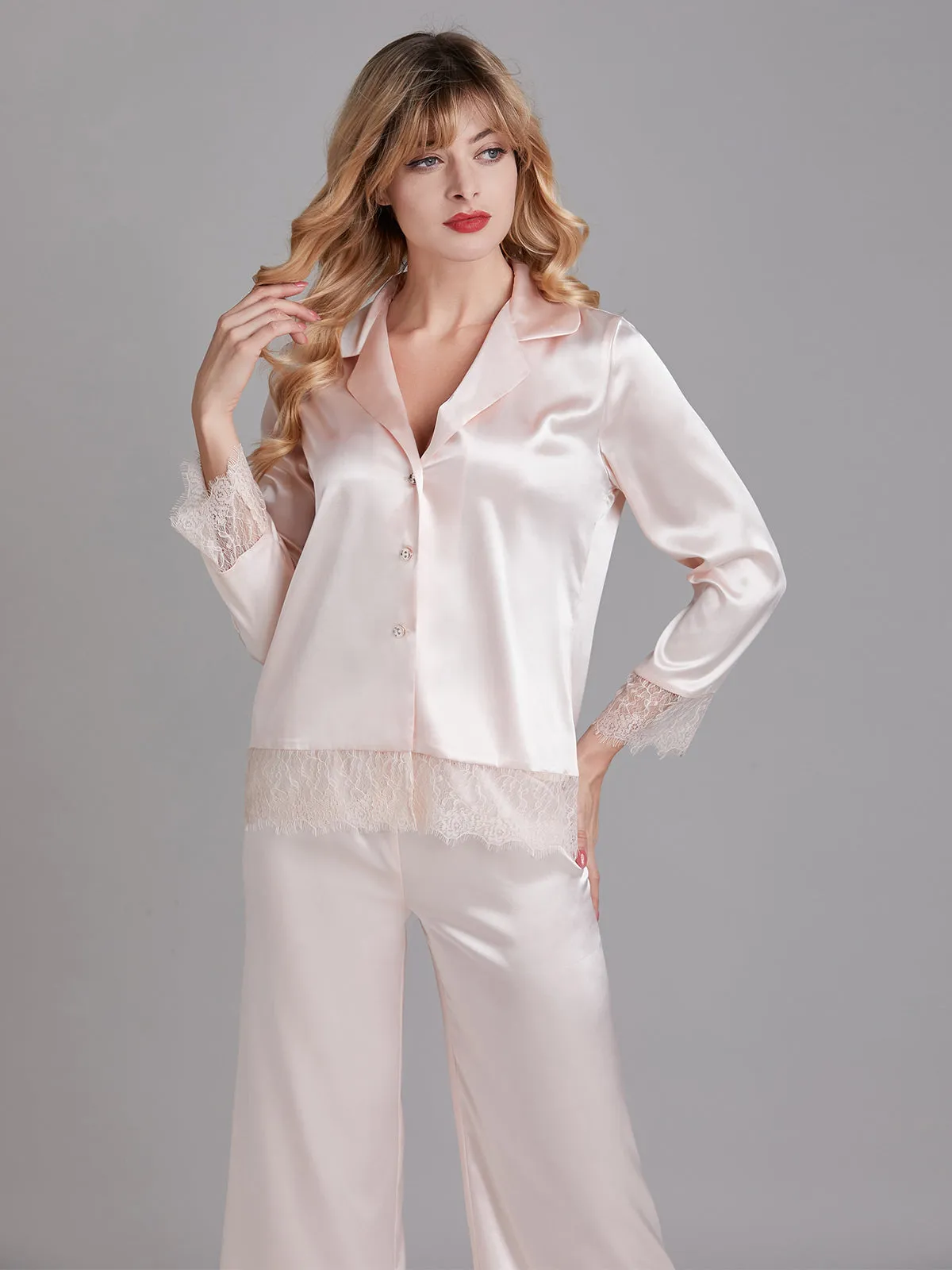 Charmuse Lace Women Long Pajamas Sets
