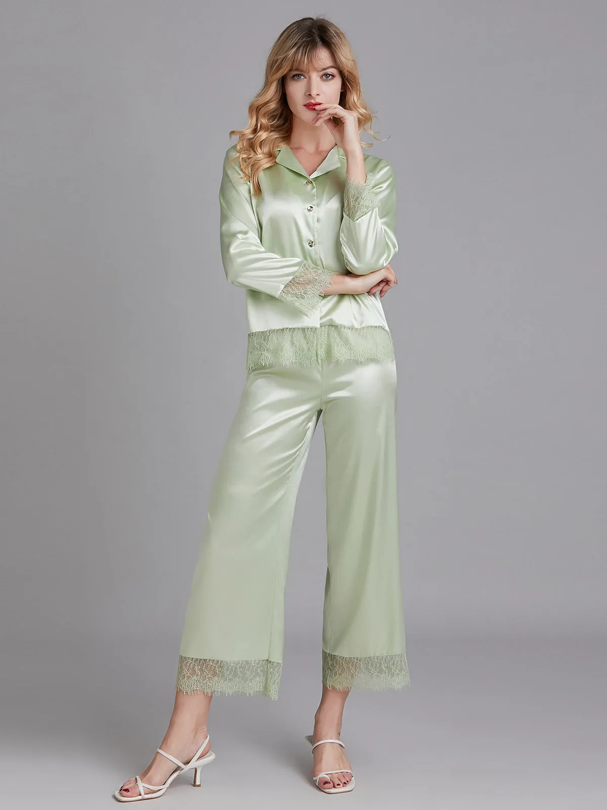 Charmuse Lace Women Long Pajamas Sets