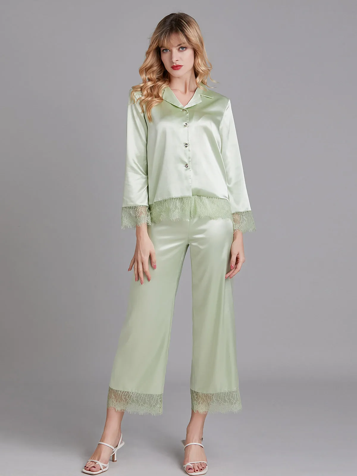 Charmuse Lace Women Long Pajamas Sets