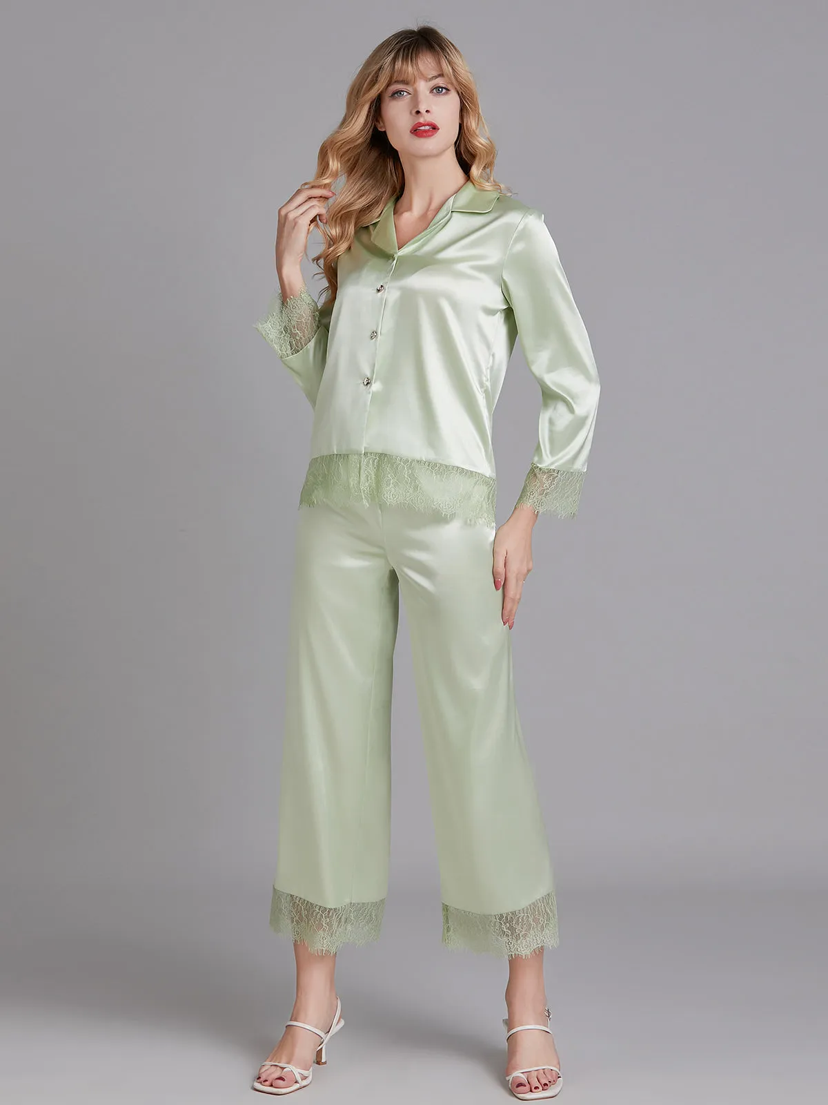 Charmuse Lace Women Long Pajamas Sets