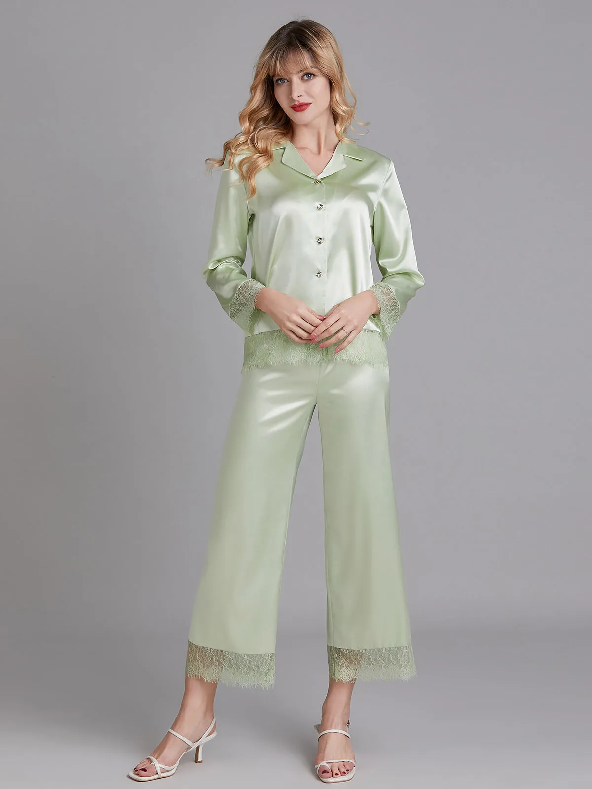 Charmuse Lace Women Long Pajamas Sets