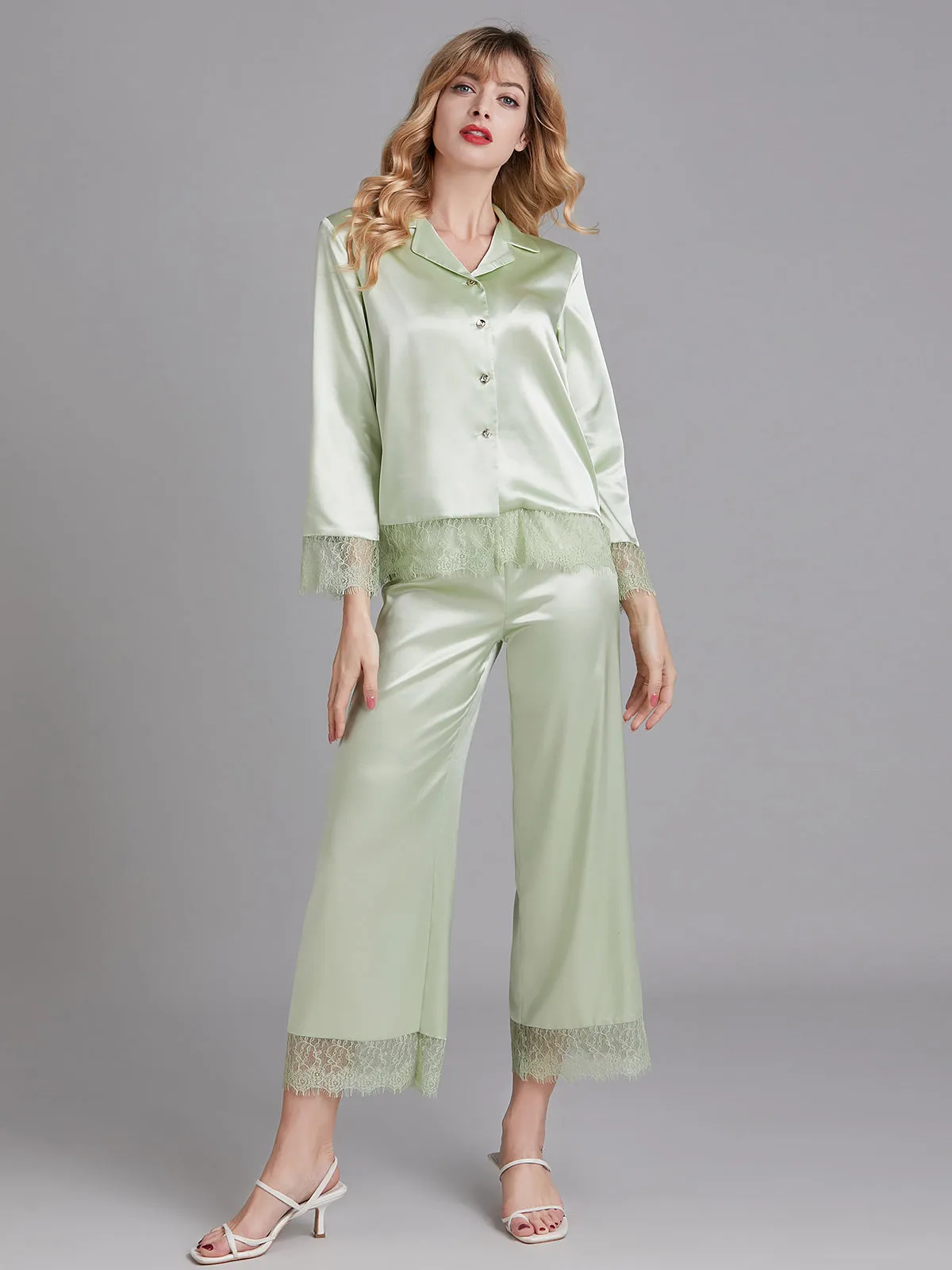 Charmuse Lace Women Long Pajamas Sets