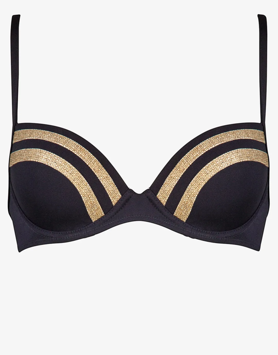 Construction Moulded Underwired Bikini Top - Black