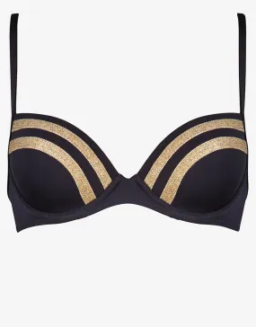 Construction Moulded Underwired Bikini Top - Black