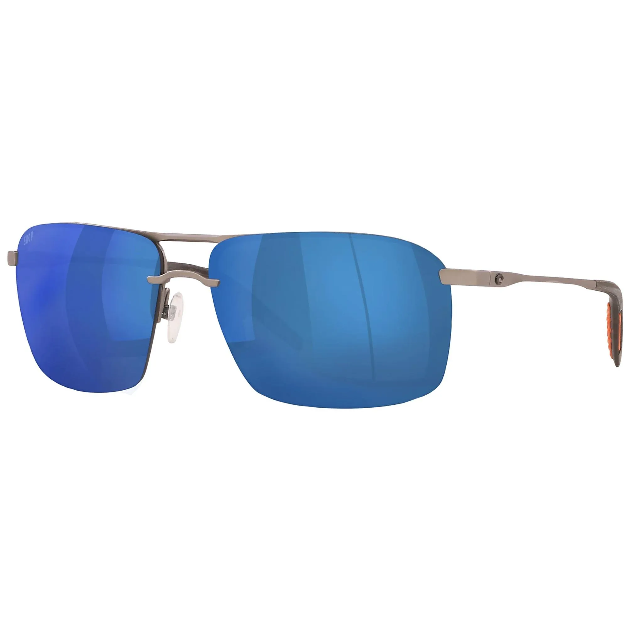 Costa Del Mar Men's Sunglasses - Skimmer Matte Silver Half-Rim Frame | 0SKM228 BMP