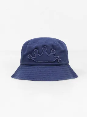 Crown Applique Bucket Hat Navy
