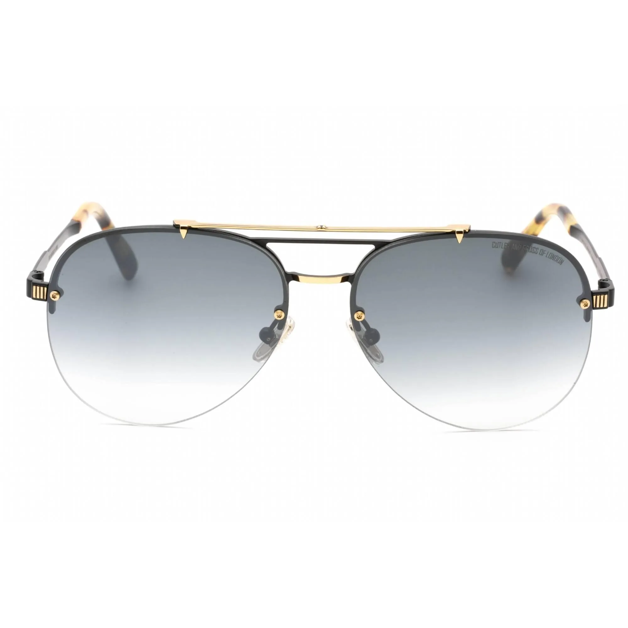 Cutler and Gross Unisex Sunglasses - Half Rim Black/Gold Metal Frame | CGSN1372 001