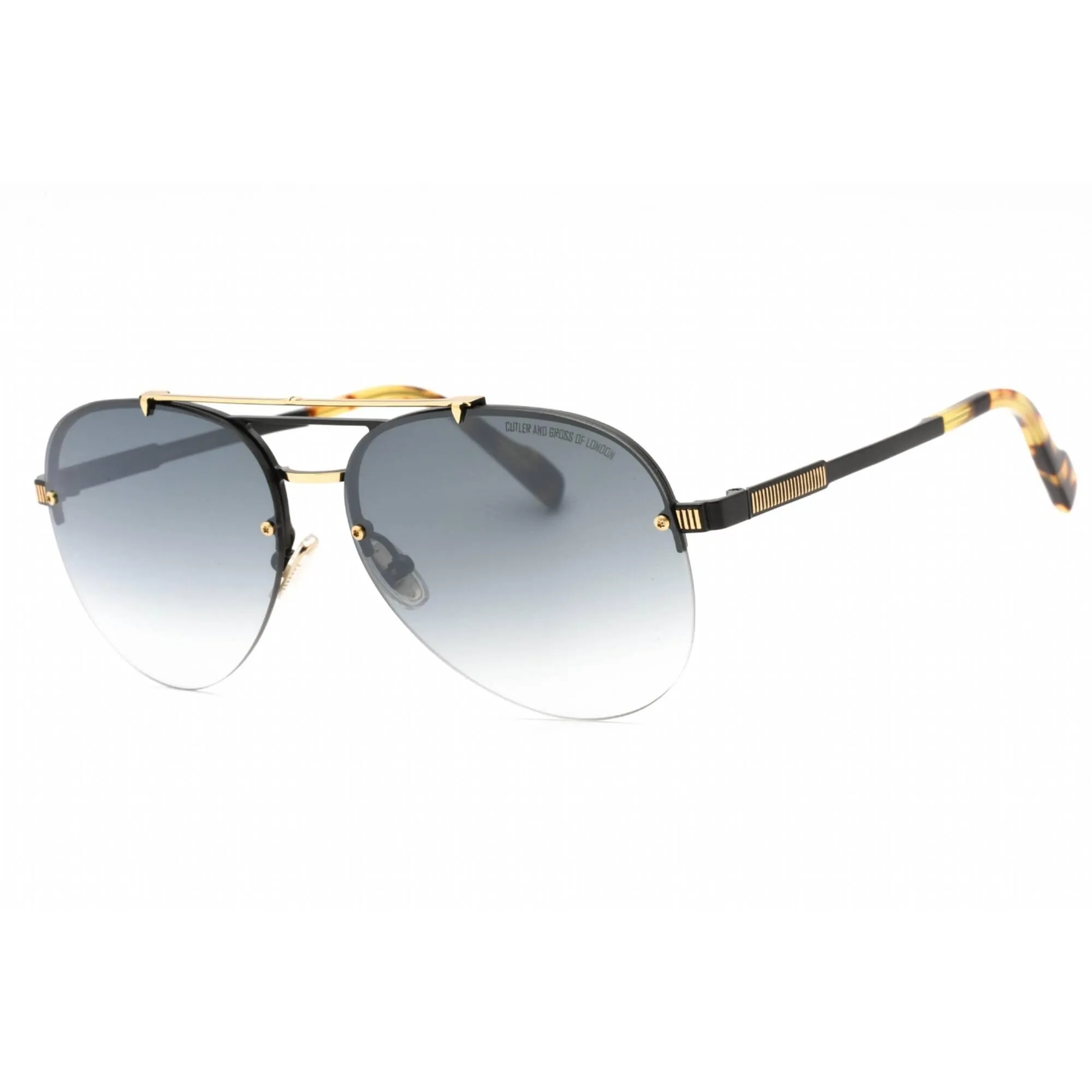 Cutler and Gross Unisex Sunglasses - Half Rim Black/Gold Metal Frame | CGSN1372 001