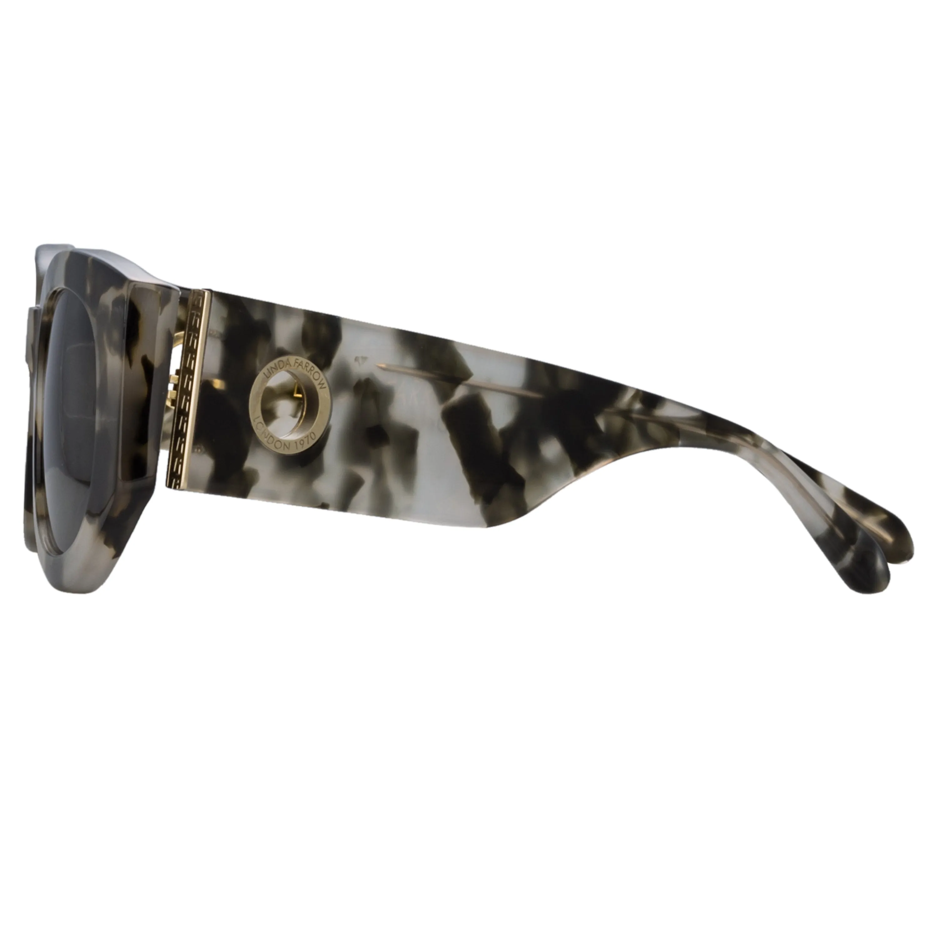 Debbie D-Frame Sunglasses in Black and Grey Tortoiseshell