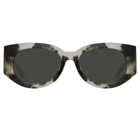 Debbie D-Frame Sunglasses in Black and Grey Tortoiseshell