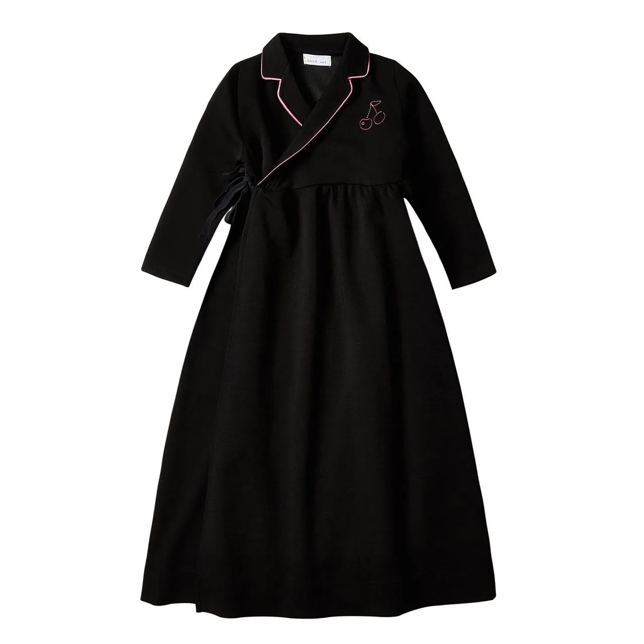 Dinky Girls Wrap Cherry Robe Black/Pink