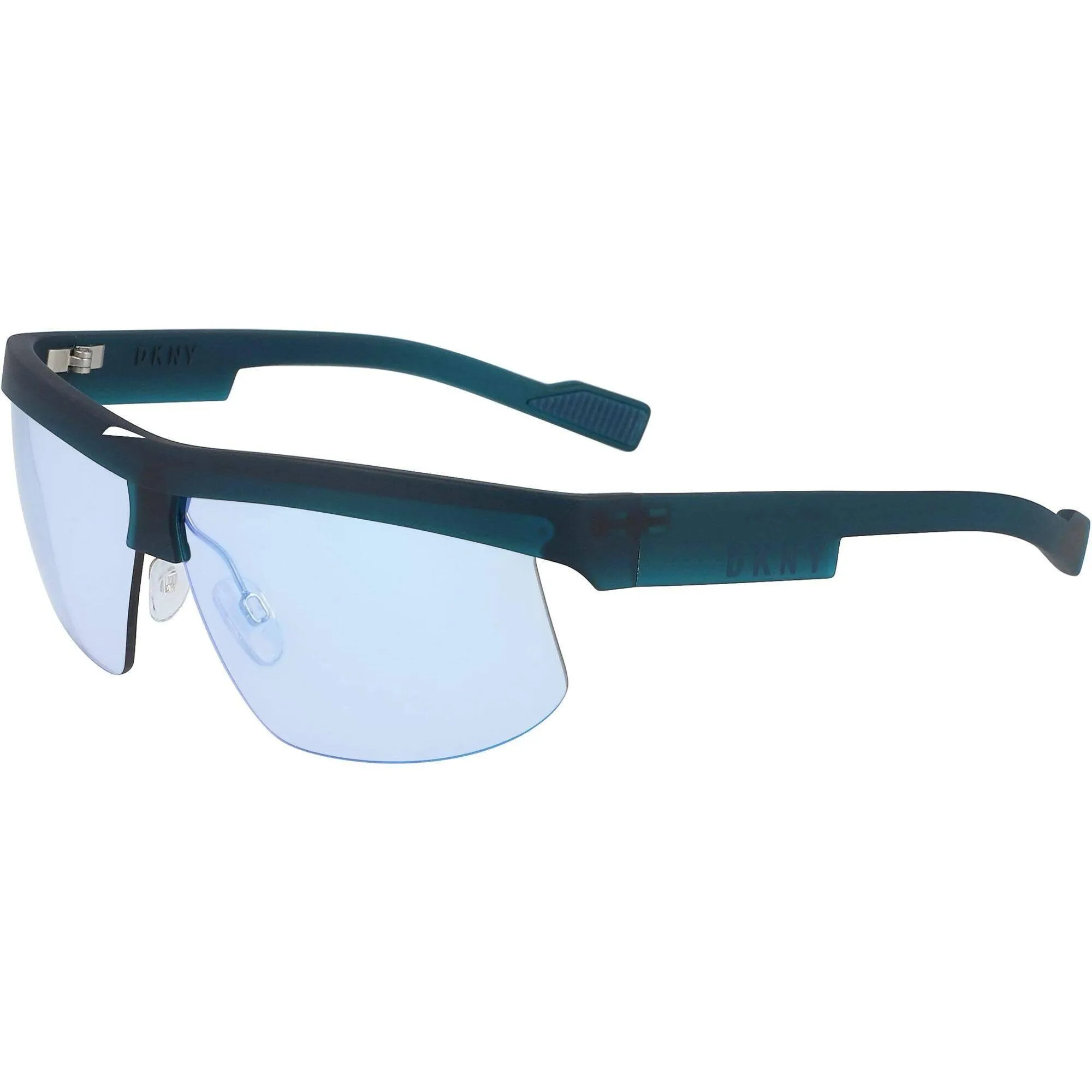 Dkny Unisex Sunglasses - Teal Plastic Half Rim Wraparound Frame | DKNY DK515S 330