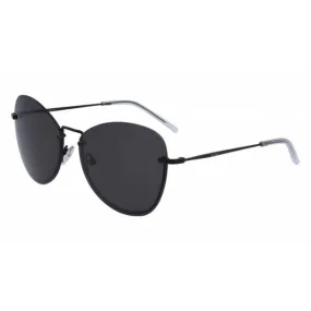 Dkny Women's Sunglasses - Black Metal Butterfly Frame Dark Grey Lens | DKNY DK100S 001