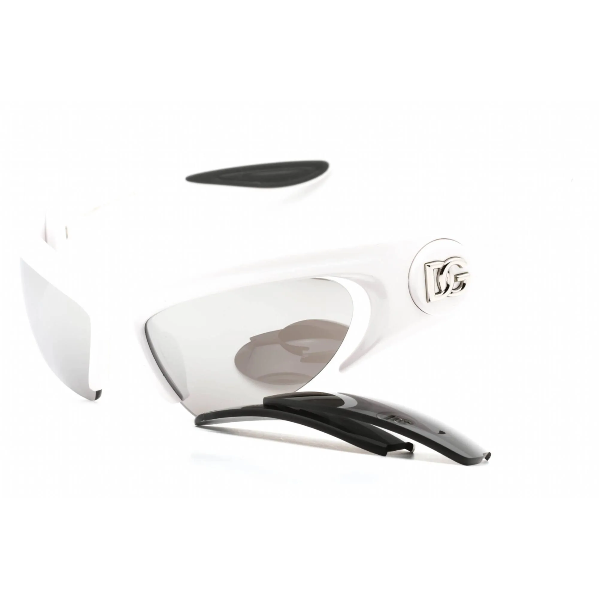 Dolce & Gabbana Unisex Sunglasses - White Plastic Wraparound Frame | 0Dg6192 33126G