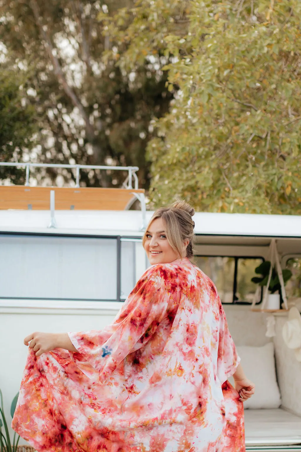 Earth Ice Dye Short Robe