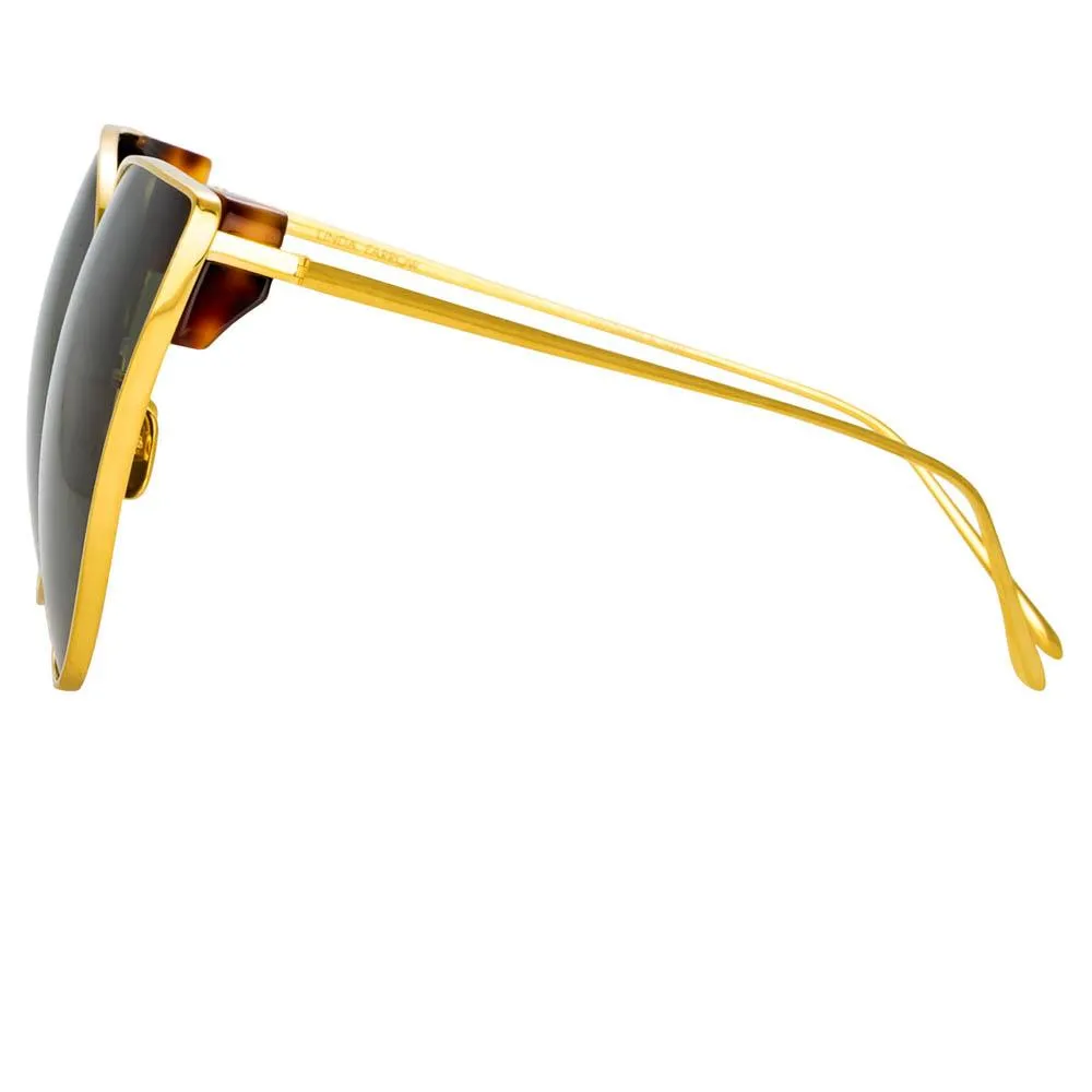 Flyer Cat Eye Sunglasses in Yellow Gold