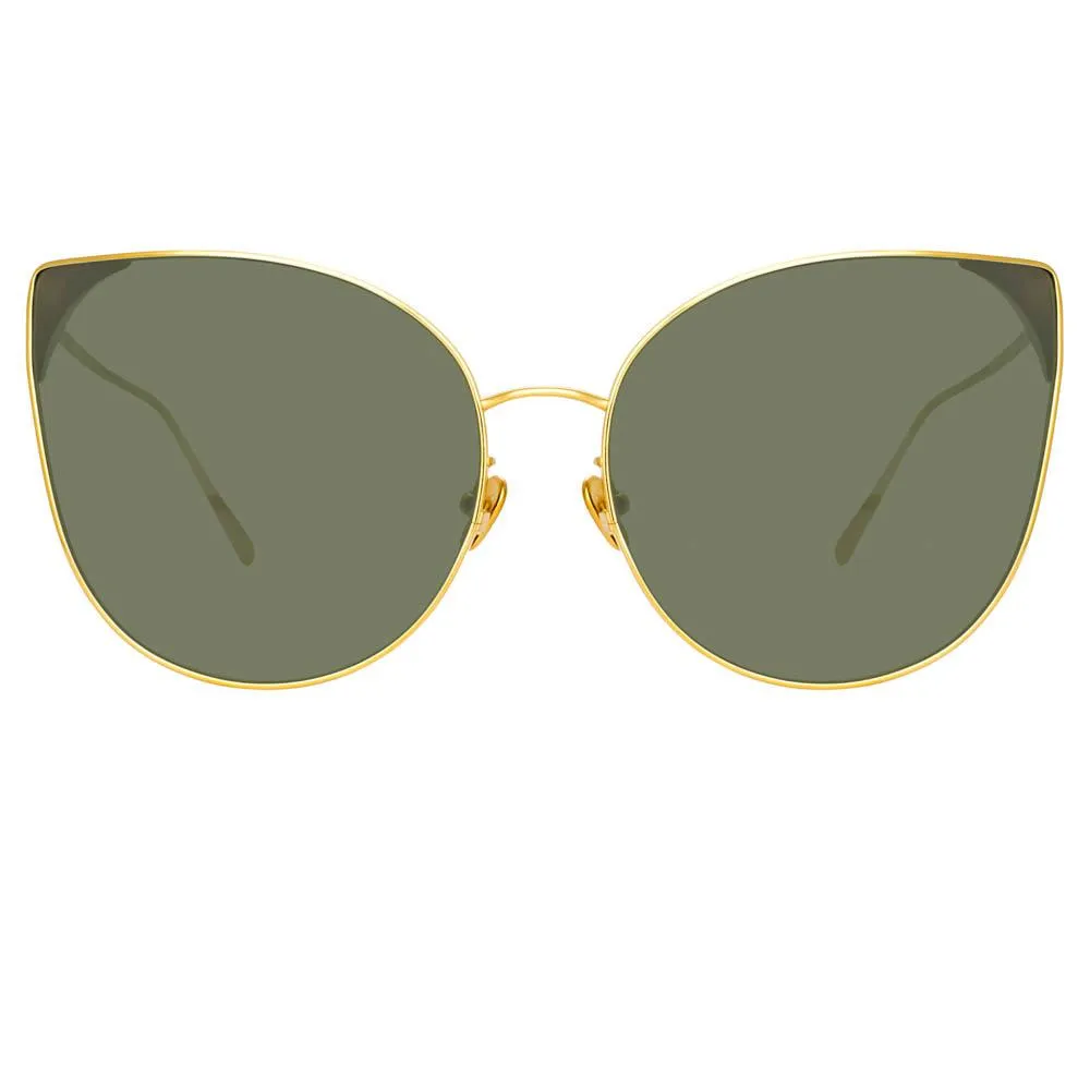 Flyer Cat Eye Sunglasses in Yellow Gold