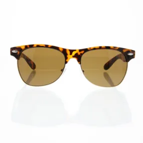 grinderPUNCH Vintage Half Frame Sunglasses Retro Wayfarer Style Nerd Browline