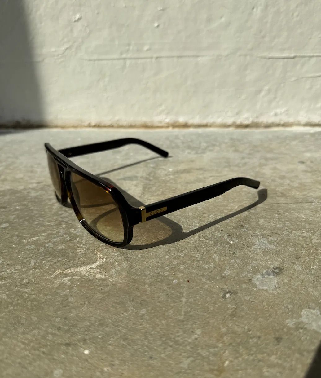 Gucci Tortoise Shell Aviator Sunglasses