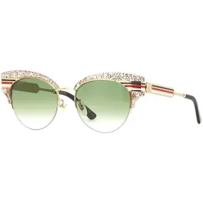 Gucci Women's Sunglasses - Shiny Glitter Nude and Gold Frame | GG0283S-30002381003