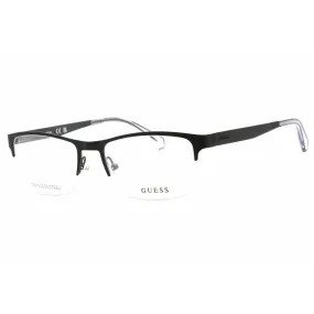 Guess Men's Eyeglasses - Clear Demo Lens Matte Black Rectangular Frame | GU1936 002